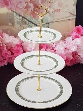 Royal Doulton 3-Tier Cake Stand Vintage English Bone China Tiered Stand